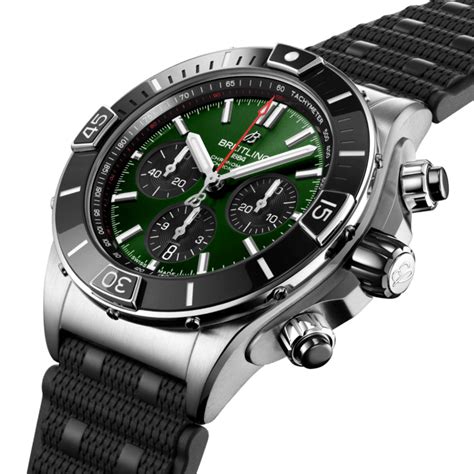 breitling super chronomat green dial|eb0134101m1s1.